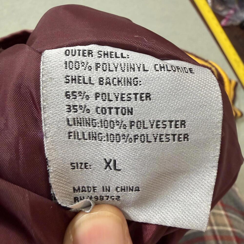 Steve & Barry’s Minnesota Golden Gophers Bomber Jacket Faux Leather Coat Mens XL - Picture 9 of 9